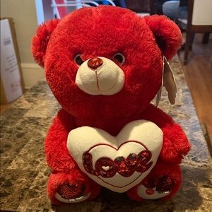 Red Teddy Bear with Heart